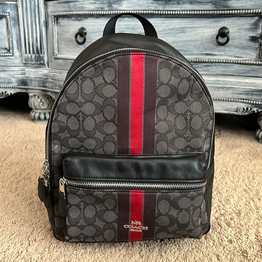 Coach backpack leather and canvas